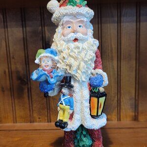 Vintage Santa Textured Christmas Figurine Holiday Decor
